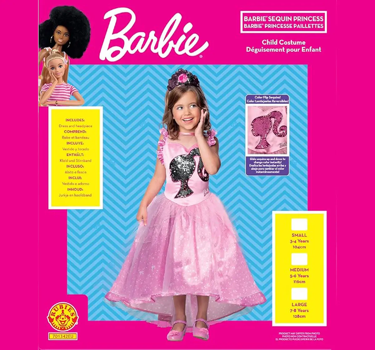 Rubies Barbie Princess Large Costume , 3Y+