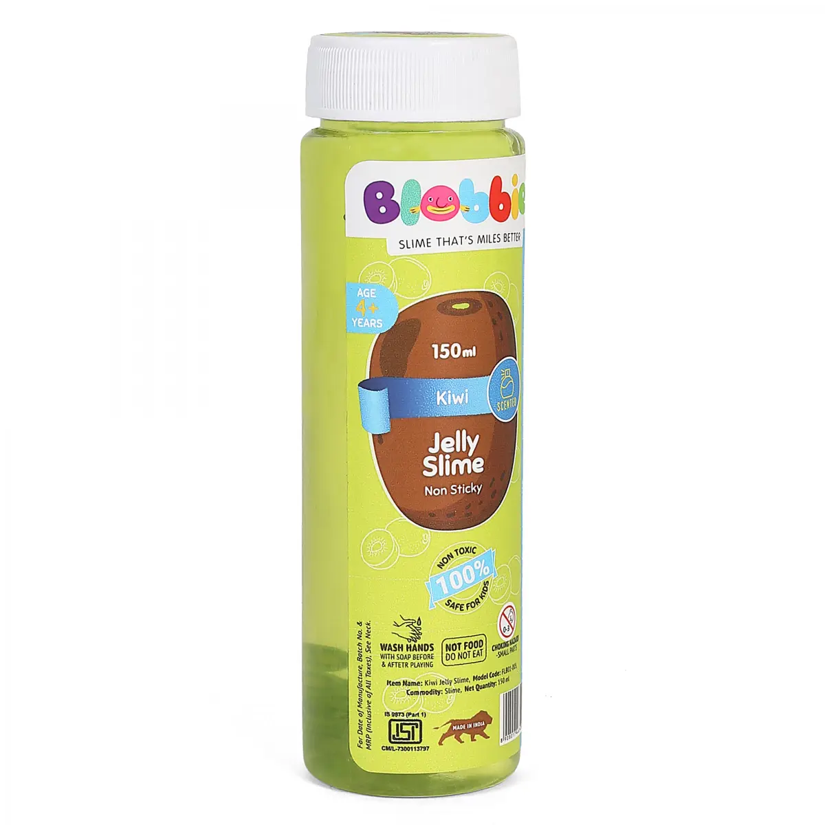 Blobbie by Fundoolabs Non Sticky Jelly Kiwi Scented Slime, 4Y+, 150ml