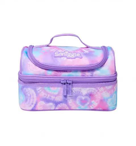 Smiggle I Heart Smiggle Double Decker Lunchbox Lilac, 3Y+