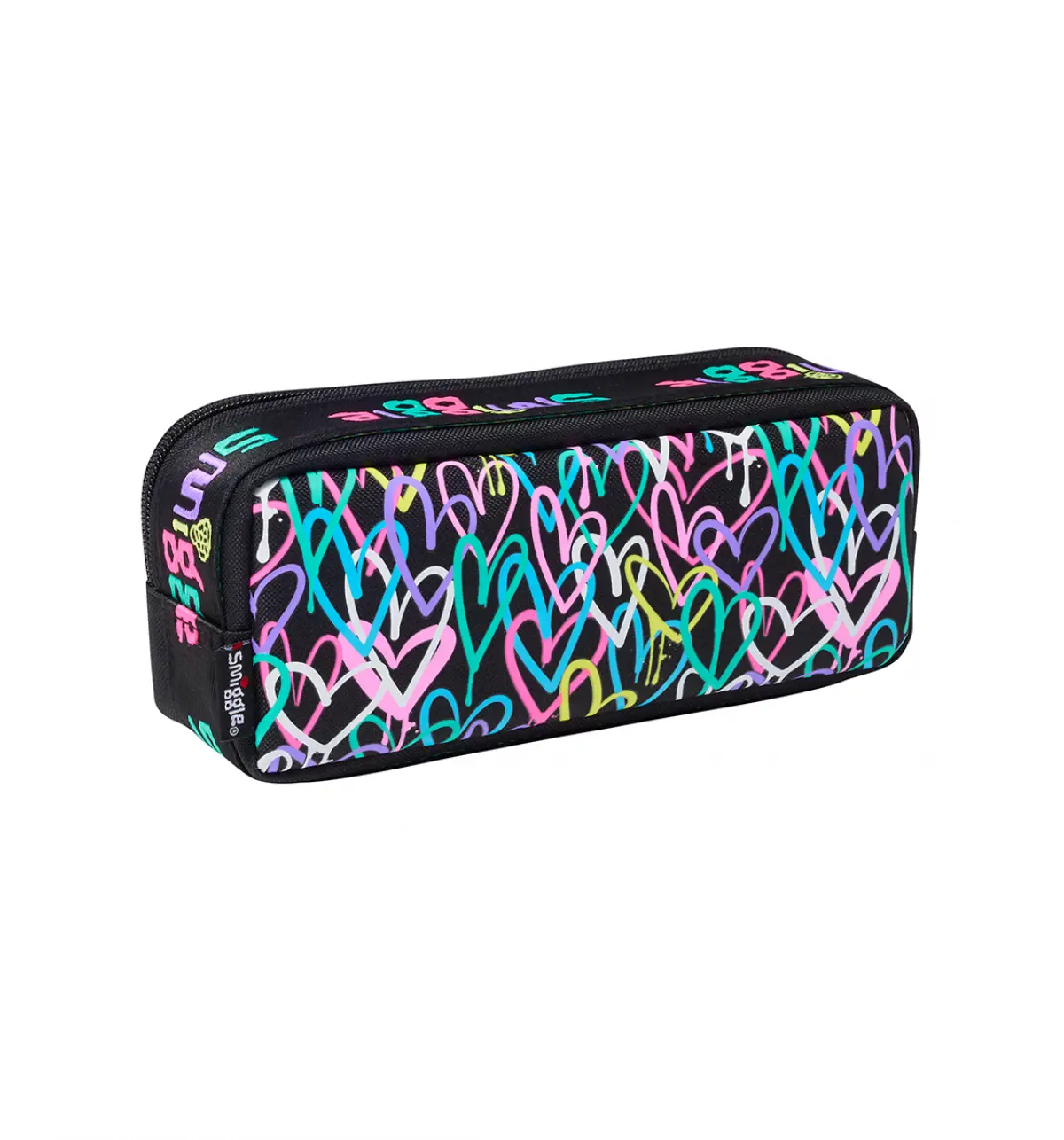 Smiggle I Heart Smiggle Oblong Pencil Case Black, 3Y+