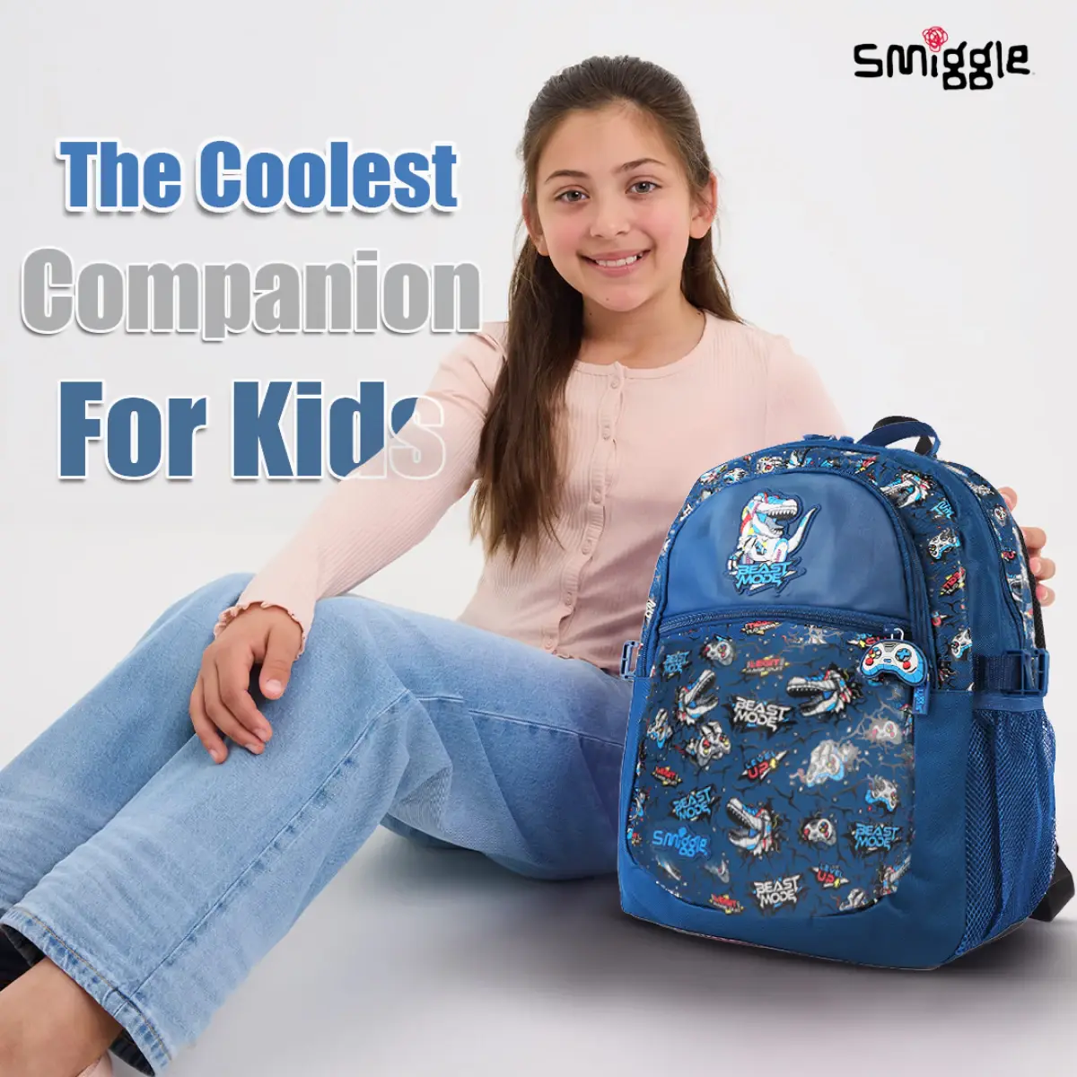 Smiggle Fly High Kid’s Backpack Stylish Trendy Waterproof School Bag with Multi Compartment – Navy, 3Y+