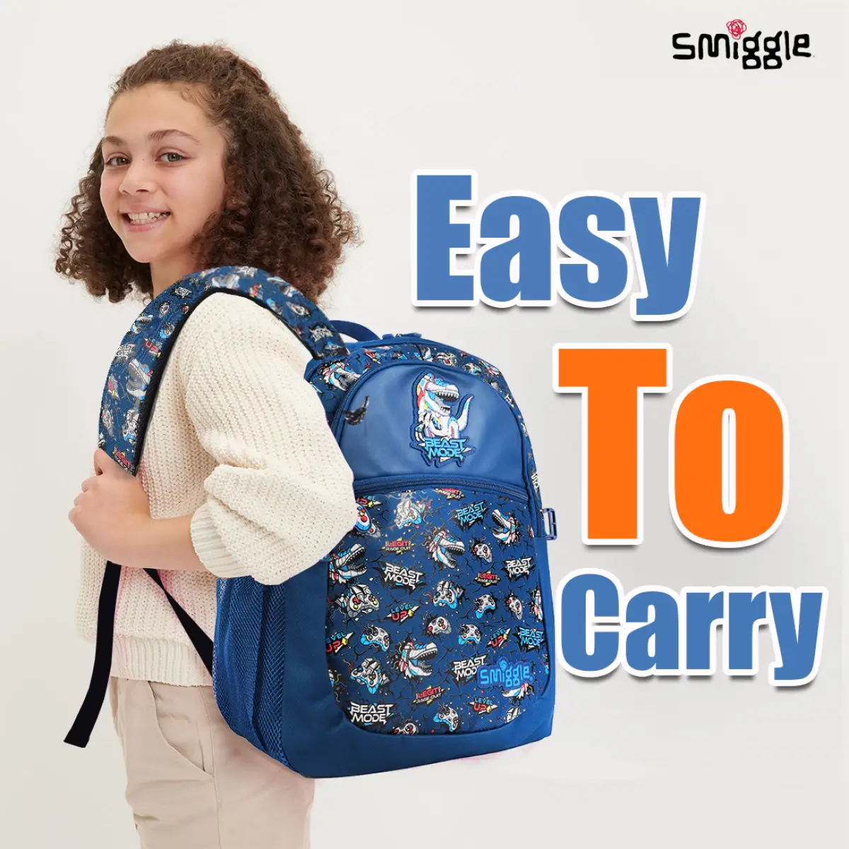 Smiggle Fly High Kid’s Backpack Stylish Trendy Waterproof School Bag with Multi Compartment – Navy, 3Y+