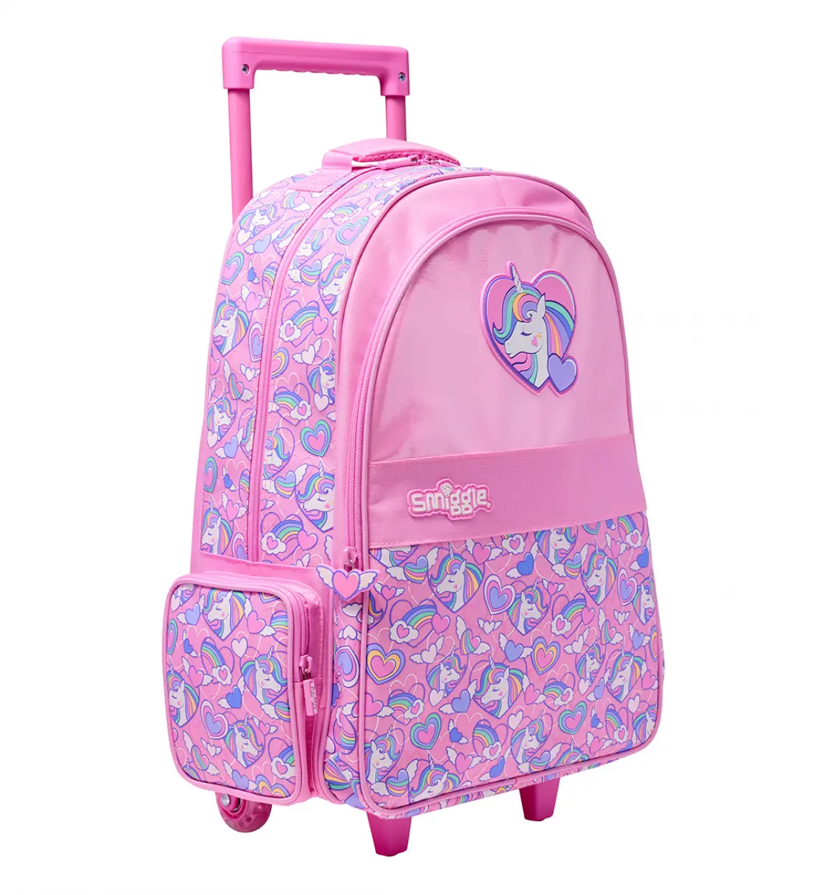 Smiggle Fly High Trolley Backpack With Light Up Wheels Pink, 3Y+