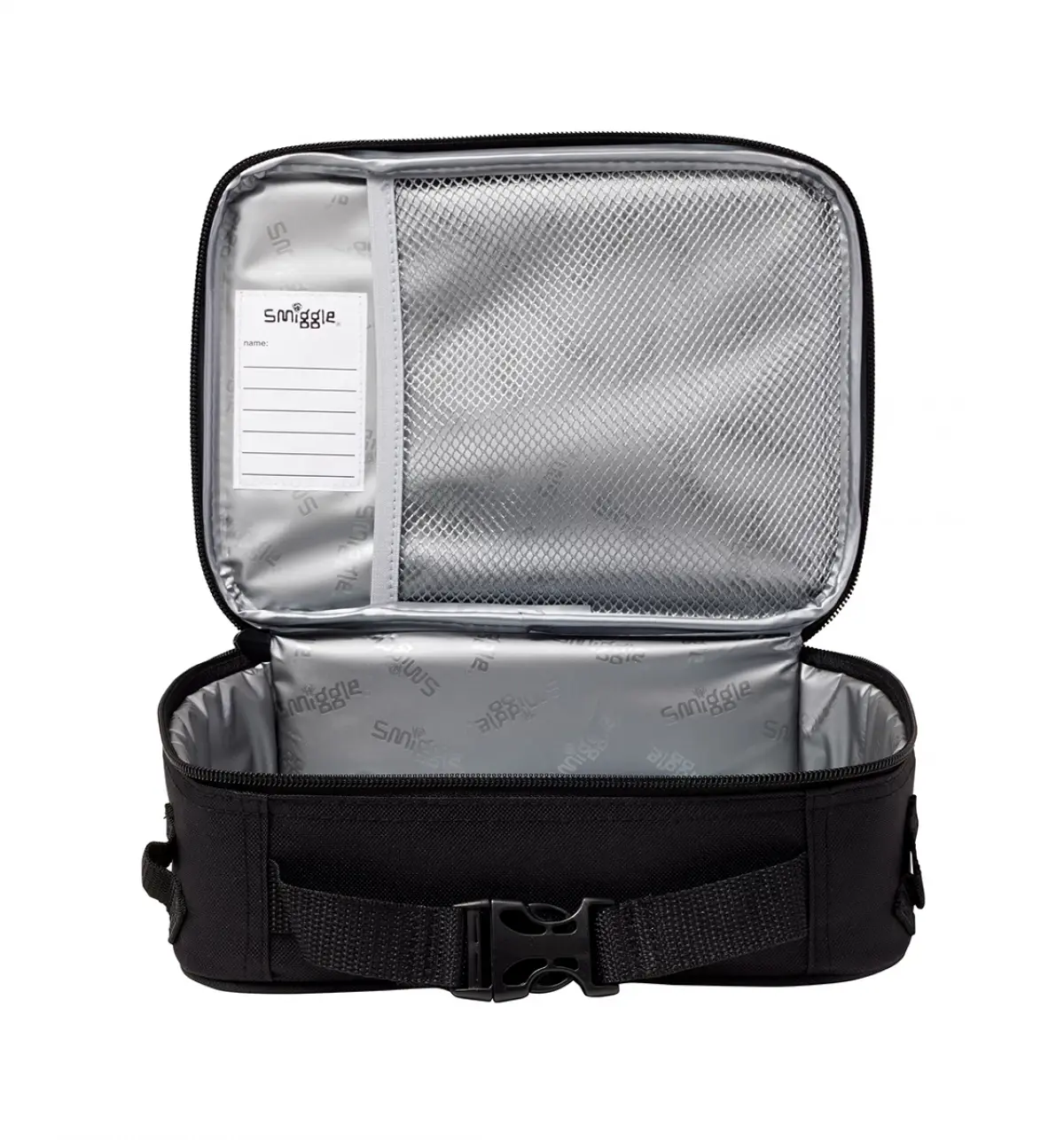 Smiggle Fly High Square Attach Id Lunchbox Black, 3Y+