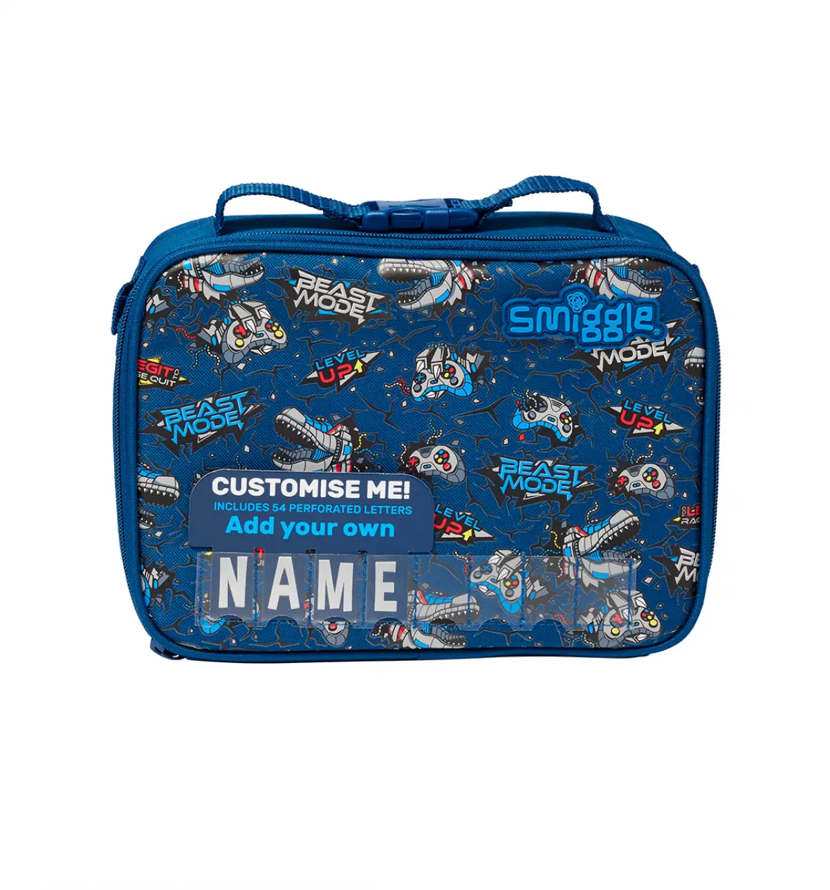 Smiggle Fly High Square Attach Id Lunchbox Navy, 3Y+