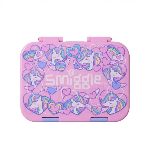 Smiggle Fly High Happy Small Bento Lunchbox Pink, 3Y+