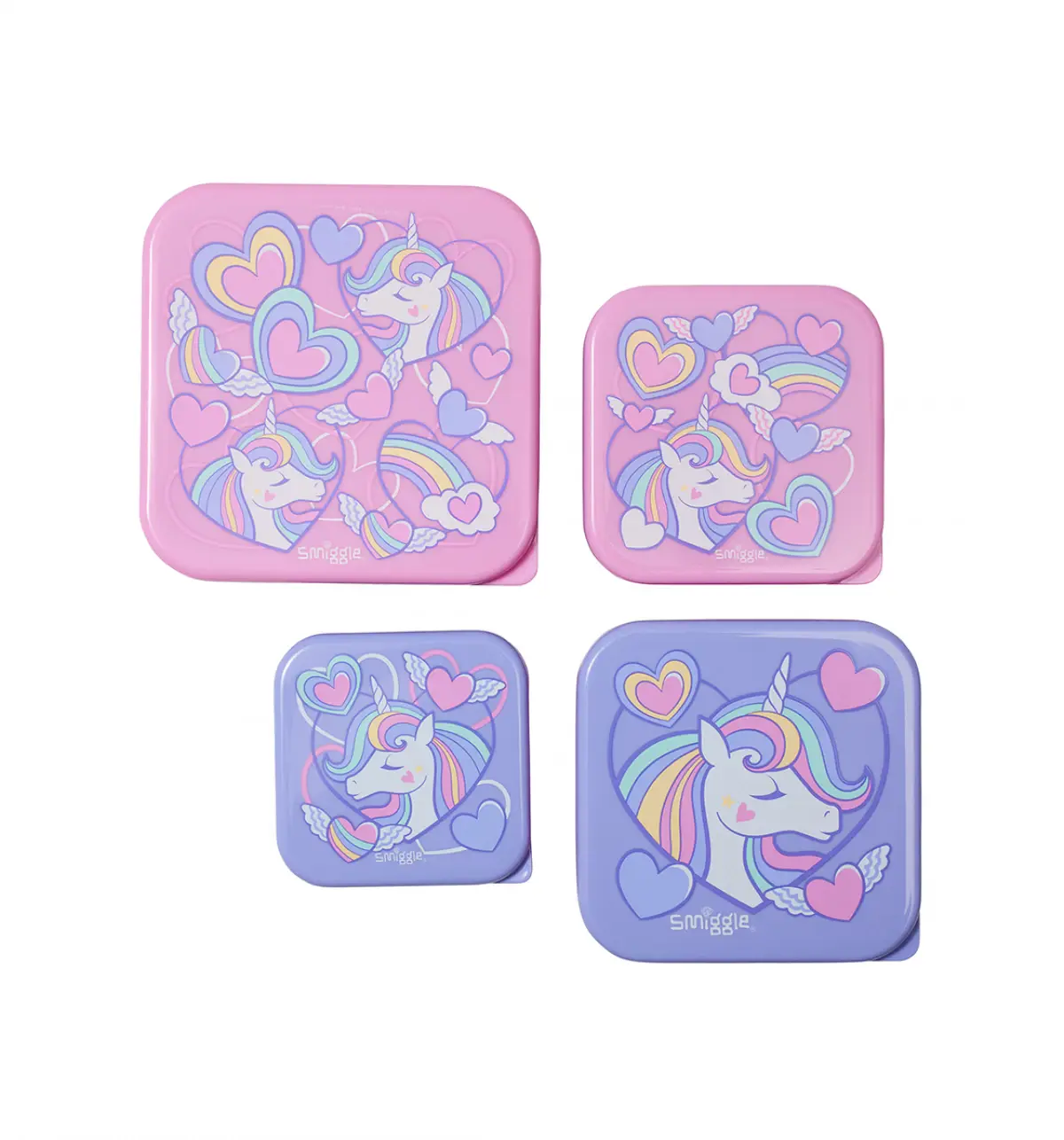 Smiggle Fly High 4 In 1 Containers Pink, 3Y+