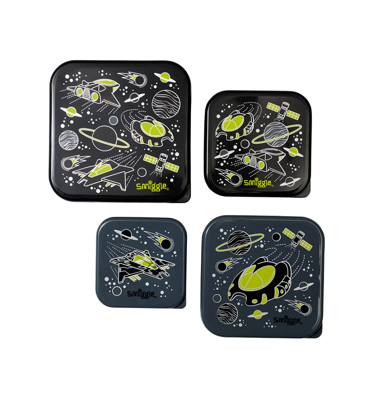 Smiggle Fly High 4 In 1 Containers Black, 3Y+
