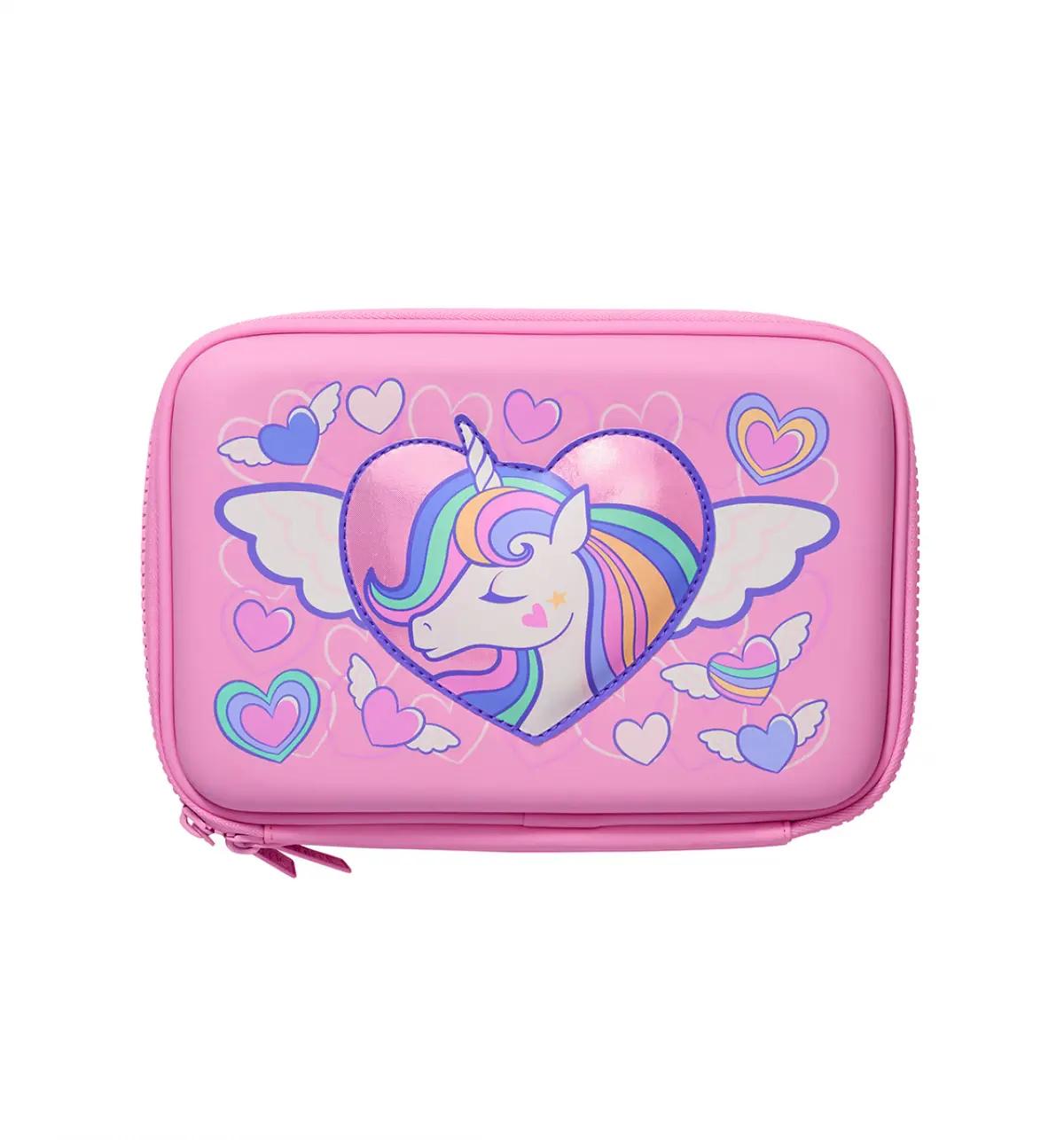 Smiggle Fly High Hardtop Double Up Pencil Case Pink, 3Y+