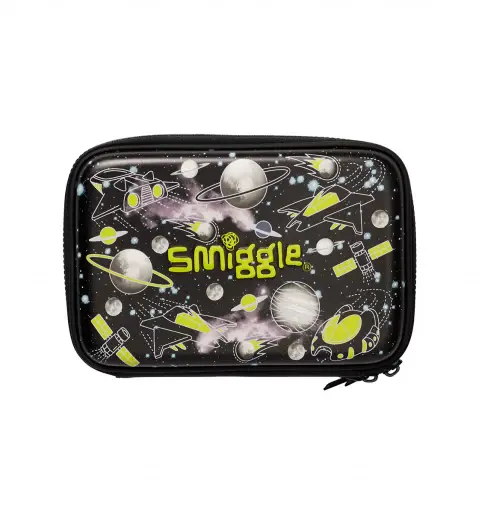 Smiggle Fly High Hardtop Double Up Pencil Case Black, 3Y+