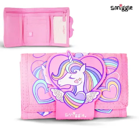 Smiggle Fly Hi Cartoon Kid’s Wallet with Cute Silicone Graphic - Pink, 3Y+