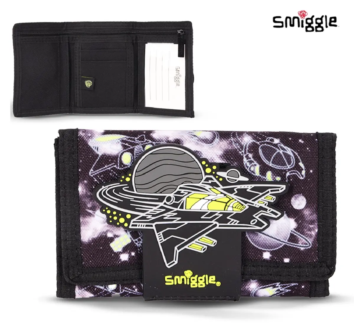 Smiggle Fly Hi Cartoon Kid’s Wallet with Cute Silicone Graphic - Black, 3Y+