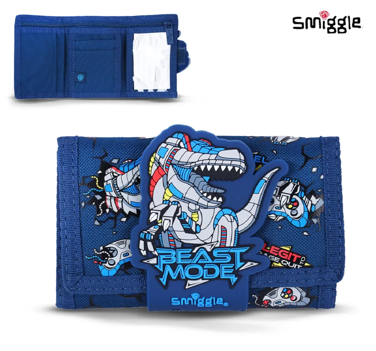 Smiggle Fly Hi Cartoon Kid’s Wallet with Cute Silicone Graphic - Blue, 3Y+