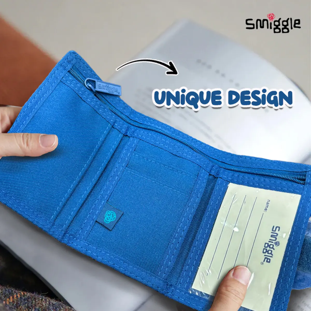 Smiggle Fly Hi Cartoon Kid’s Wallet with Cute Silicone Graphic - Blue, 3Y+
