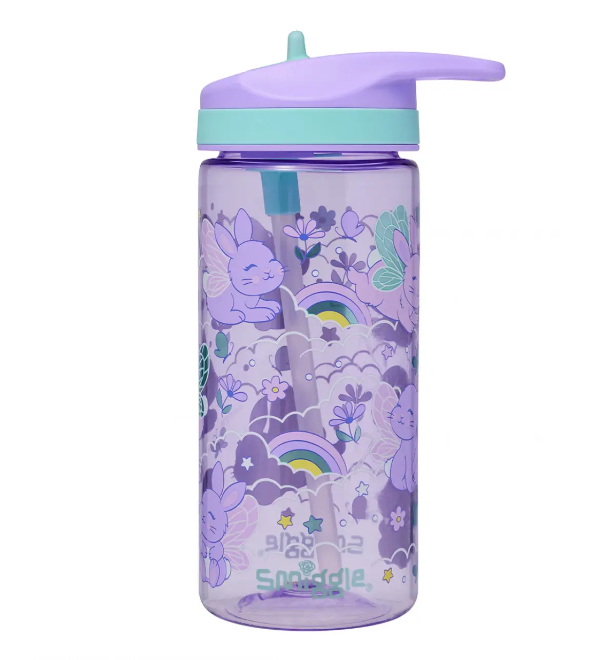 Smiggle Blast Off Junior Drink Bottle 440ML Lilac, 3Y+