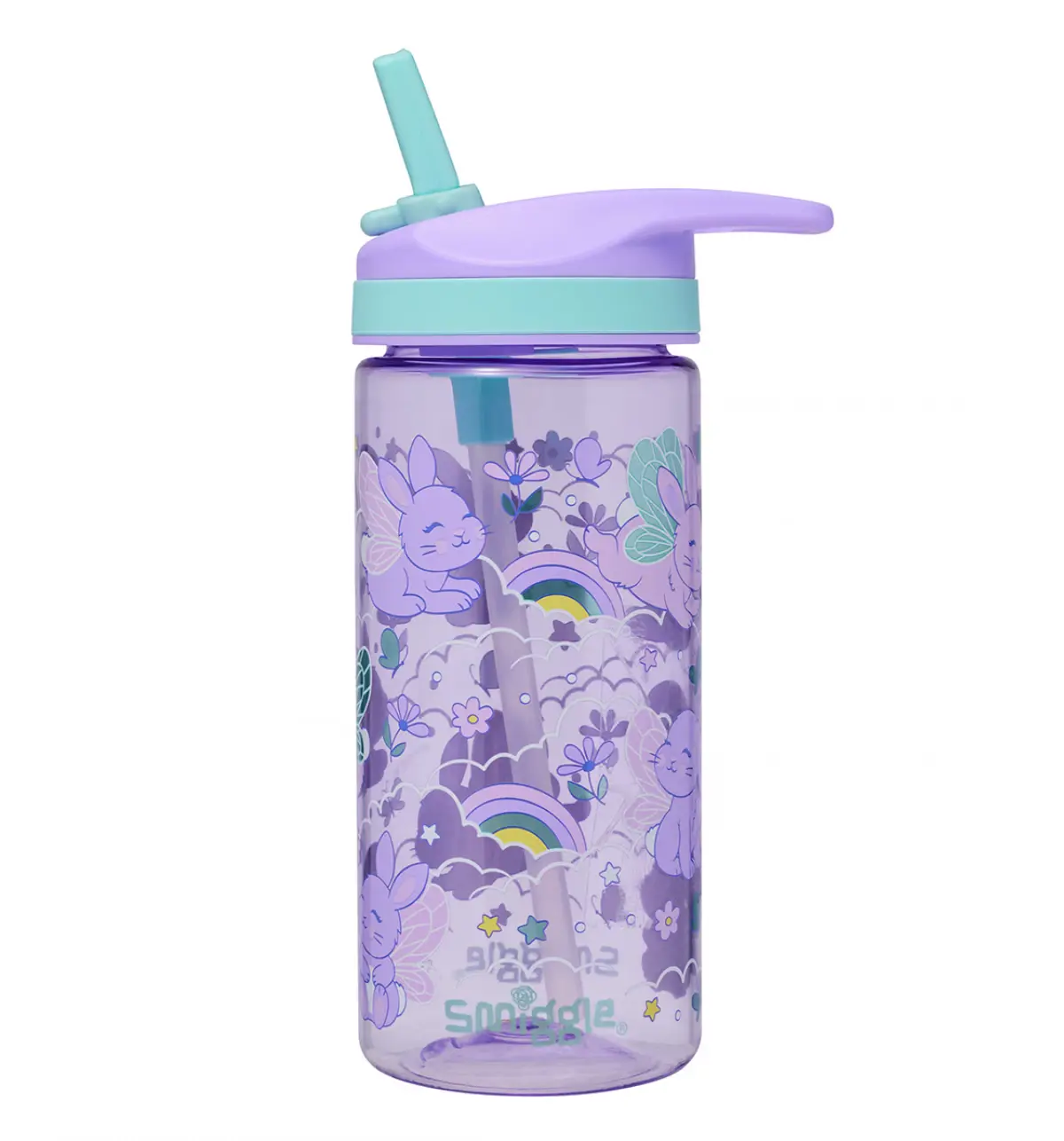 Smiggle Blast Off Junior Drink Bottle 440ML Lilac, 3Y+