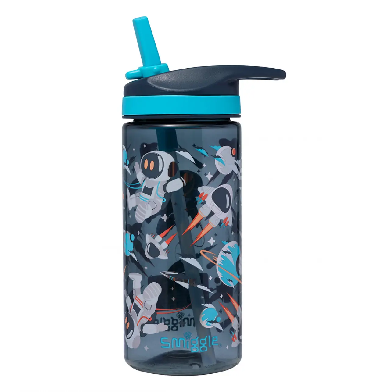 Smiggle Blast Off Junior Drink Bottle 440ML Grey, 3Y+