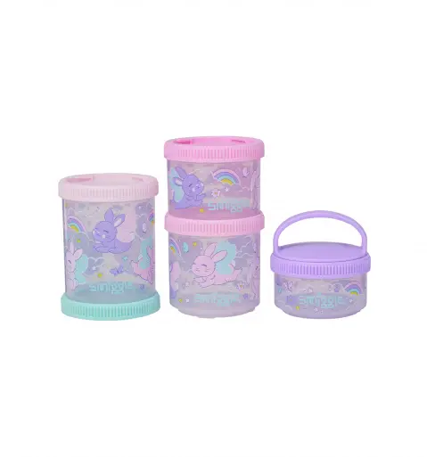 Smiggle Blast Off Snack & Stack Containers Lilac, 3Y+