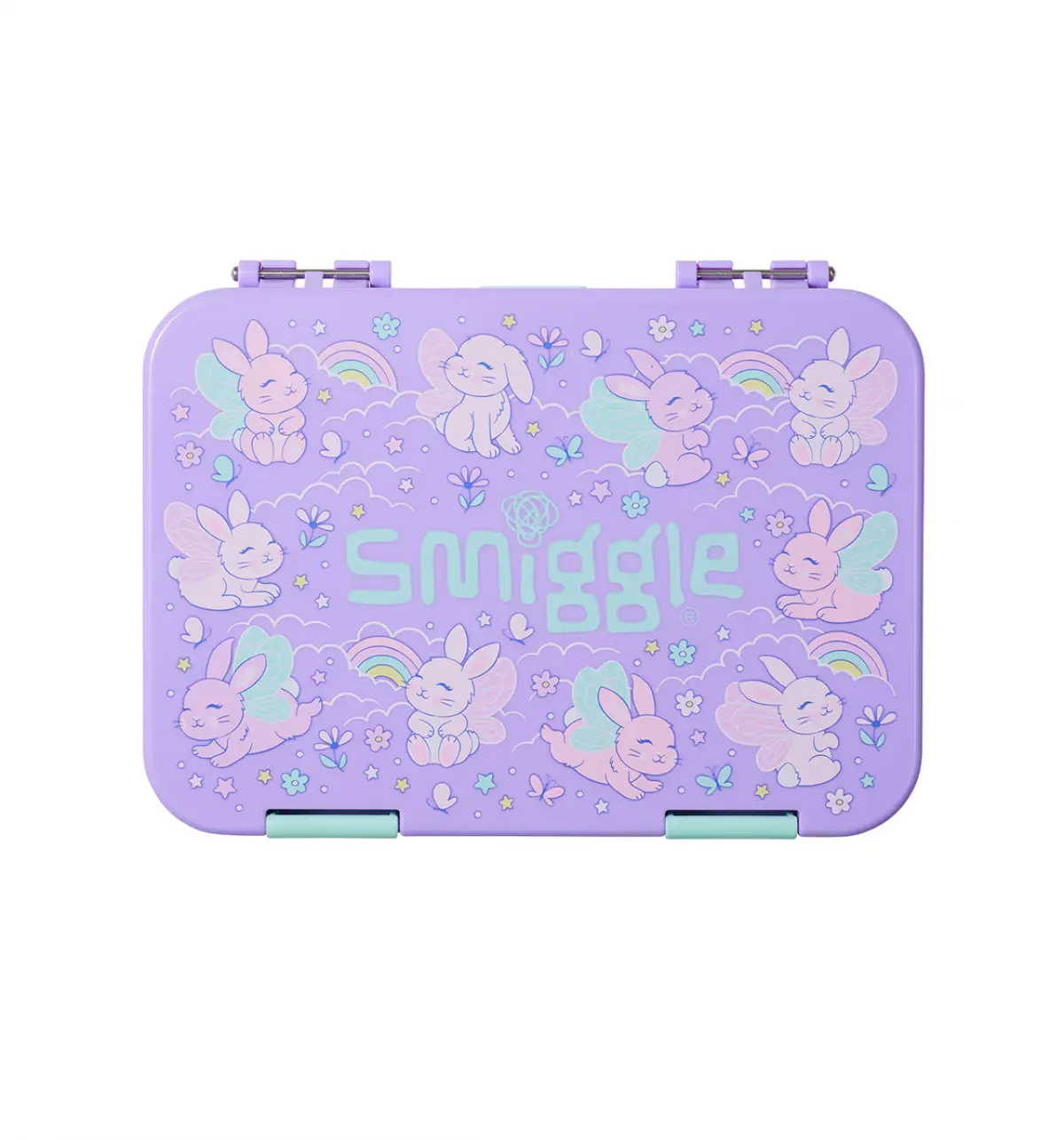 Smiggle Blast Off Medium Happy Bento Lunchbox Lilac, 3Y+