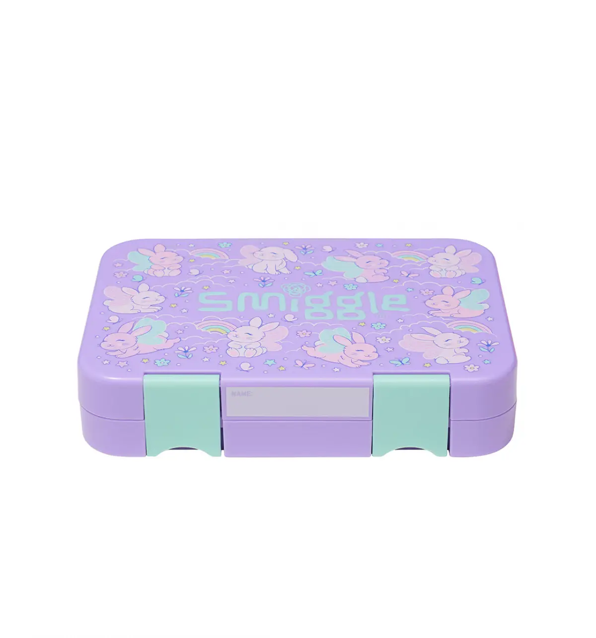 Smiggle Blast Off Medium Happy Bento Lunchbox Lilac, 3Y+