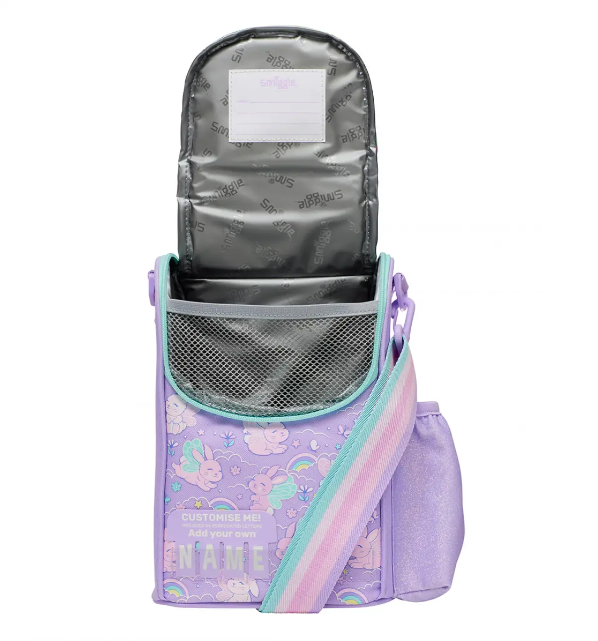 Smiggle Blast Off Junior ID Lunch Box With Strap Lilac, 3Y+