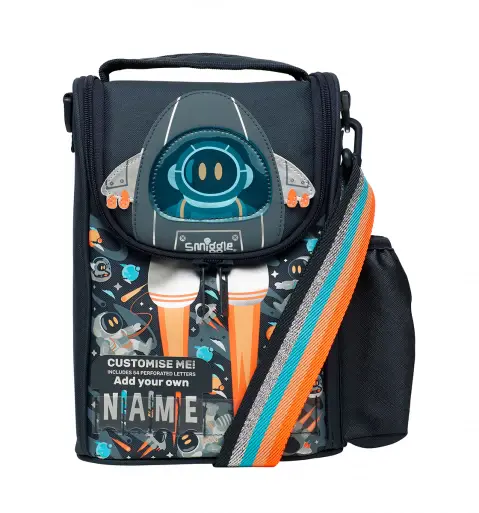 Smiggle Blast Off Junior ID Lunch Box With Strap Grey, 3Y+