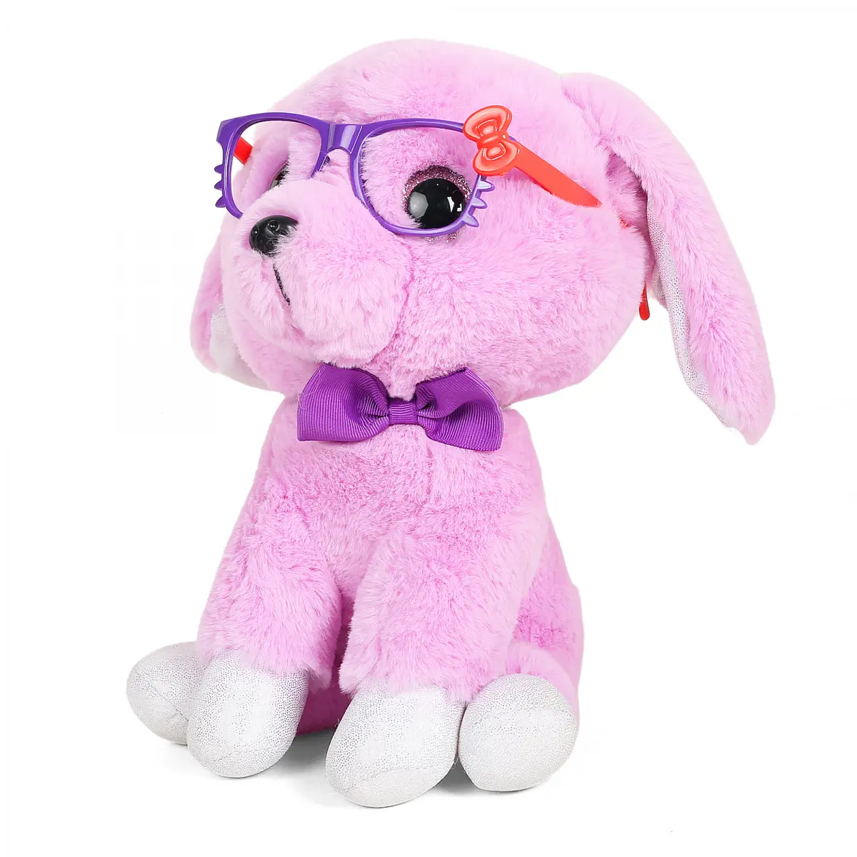 Fuzzbuzz Max Dog With Glasses Purple, Soft Toys, 26cm, 3Y+