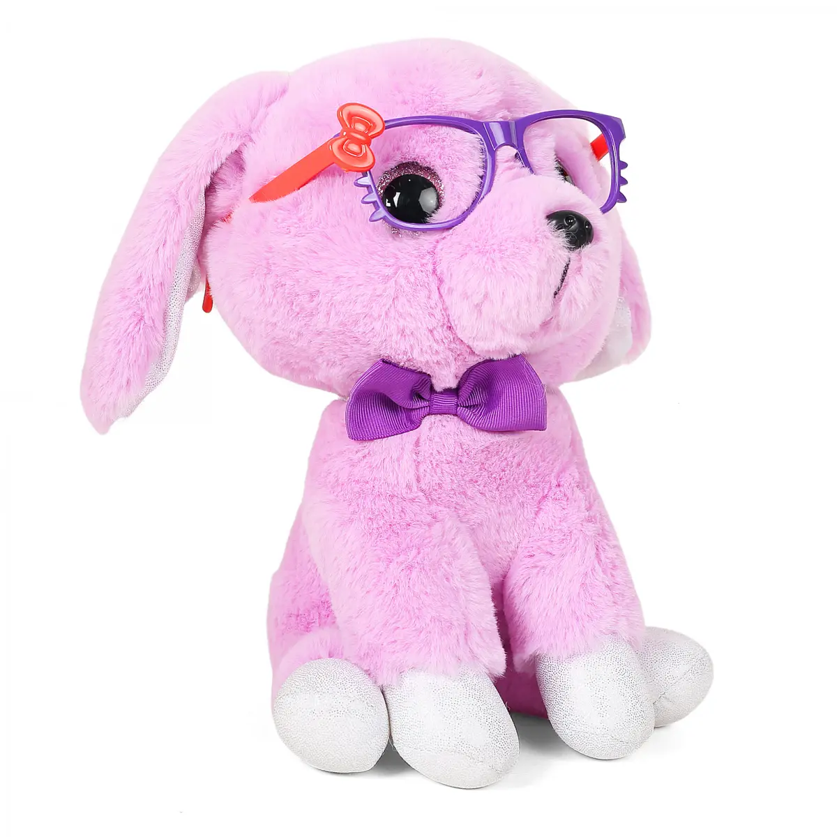 Fuzzbuzz Max Dog With Glasses Purple, Soft Toys, 26cm, 3Y+