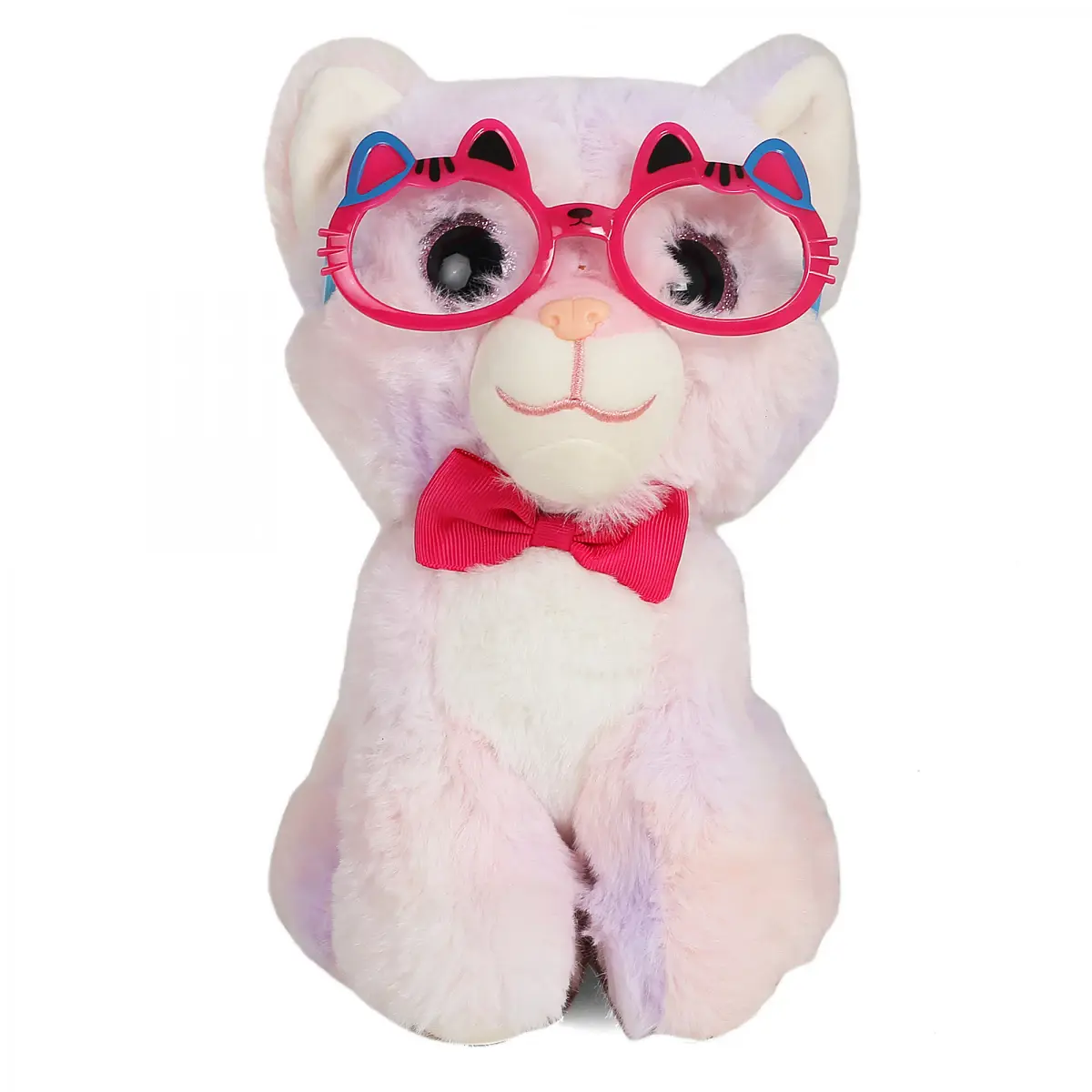 Fuzzbuzz Lucy Cat with Glasses, Soft Toys for Kids, 25cm, 3Y+, Grey