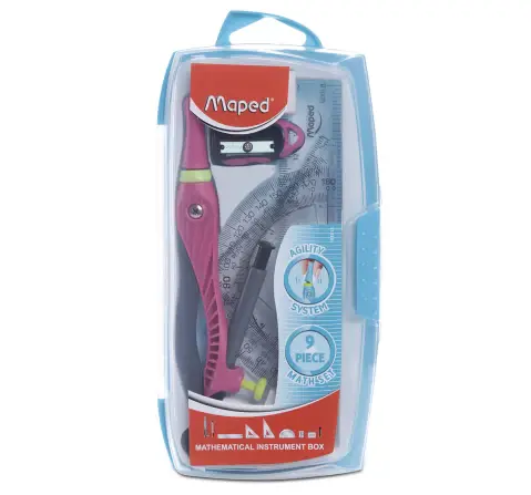 Maped Technic Compact Compass-4pc Set, 10Y+ (Blue)