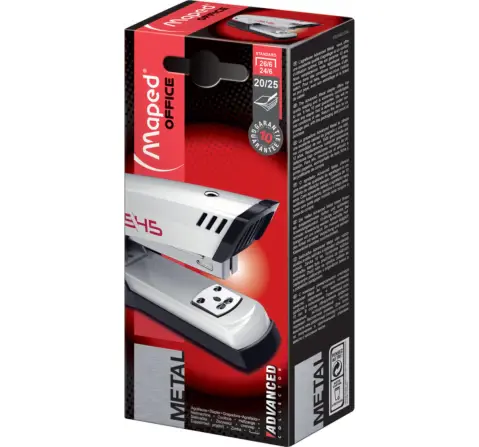 Maped Advanced Metal Half Strip  24/6-26/6  Stapler,  7Y+ (Silver)