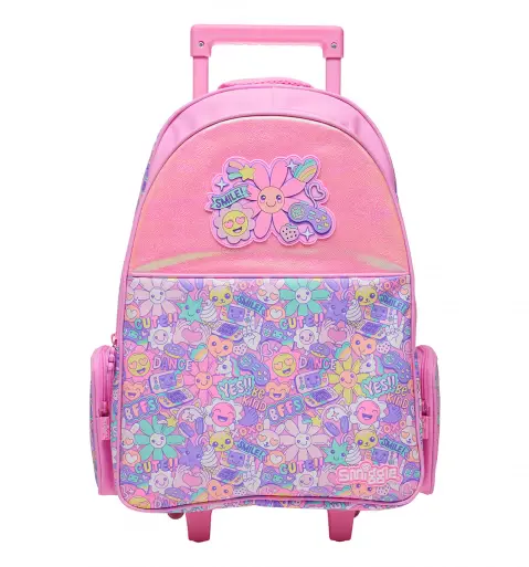 Smiggle Epic Adventures Trolley Backpack With Light Up Wheels
 Pink, 3Y+
