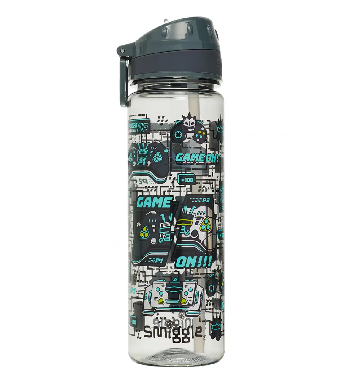 Smiggle Epic Adventures Drink Up Bottle 650Ml Grey, 3Y+