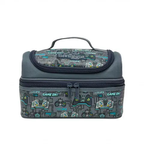 Smiggle Epic Adventures Double Decker Lunchbox Grey, 3Y+