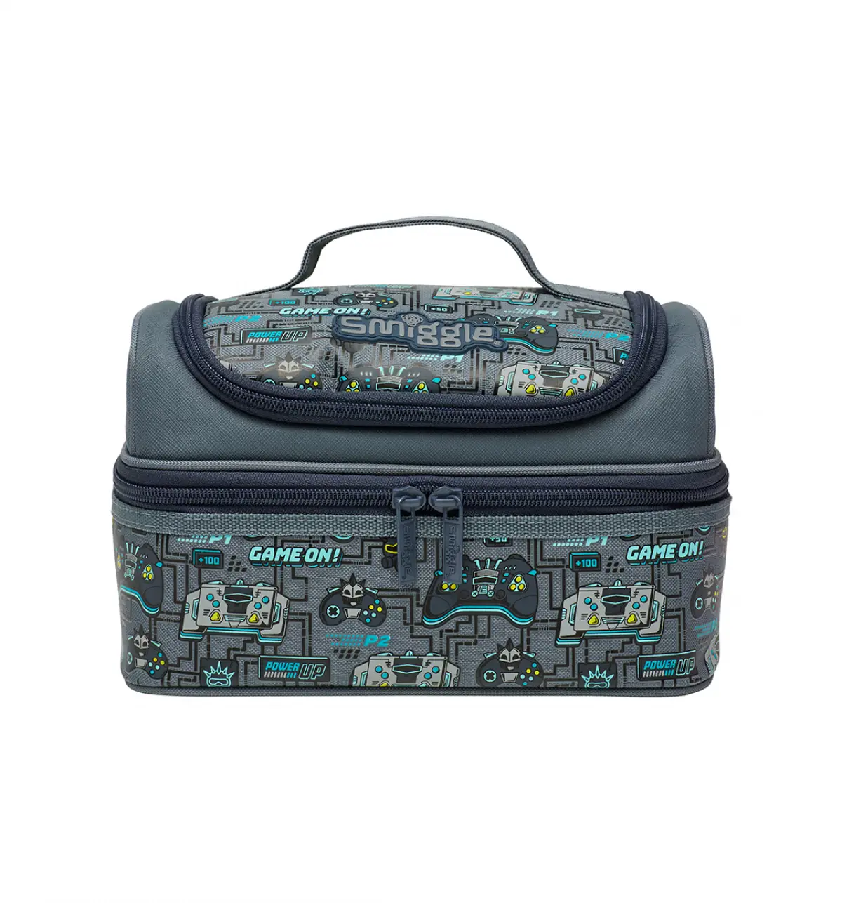 Smiggle Epic Adventures Double Decker Lunchbox Grey, 3Y+
