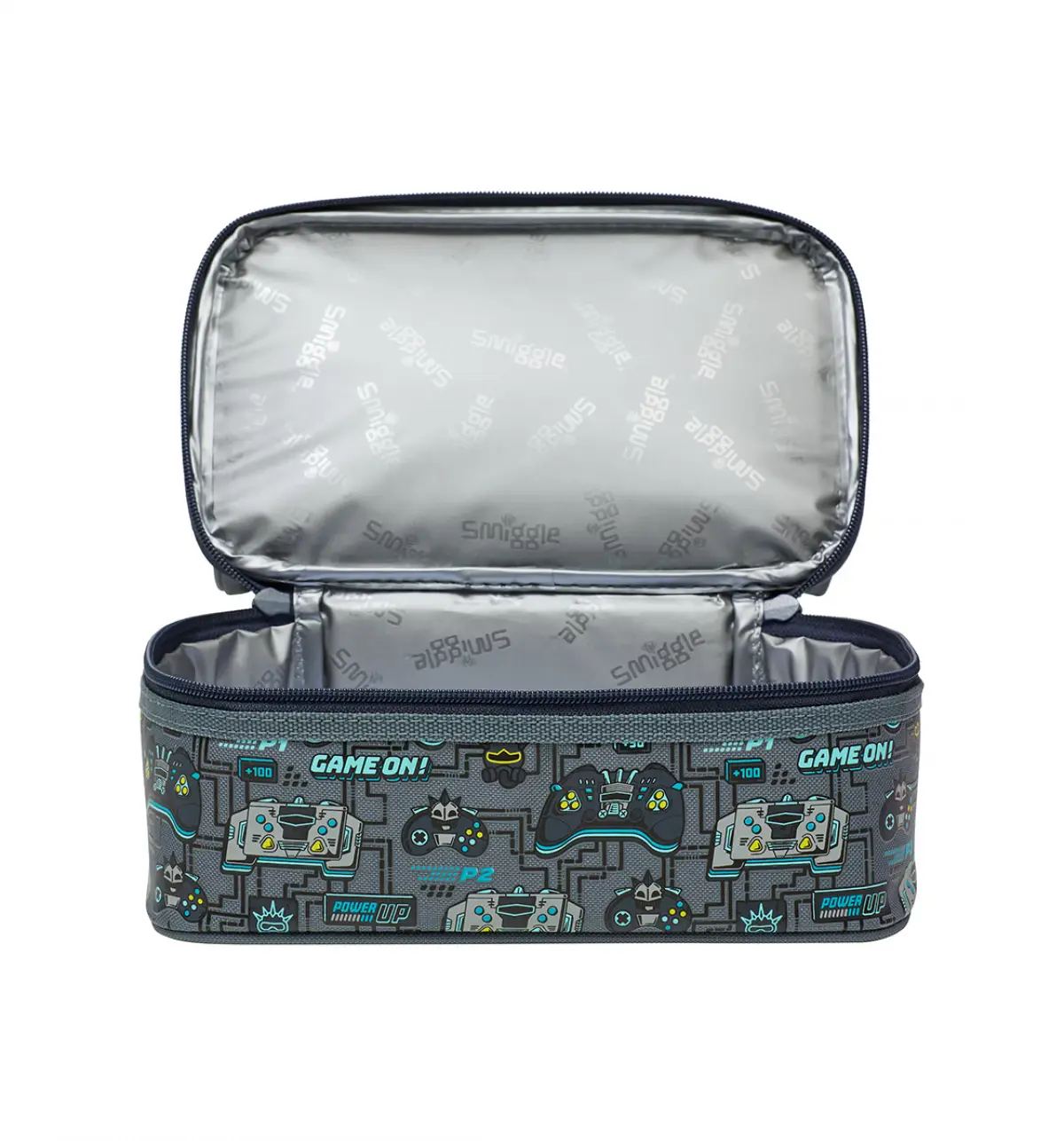 Smiggle Epic Adventures Double Decker Lunchbox Grey, 3Y+