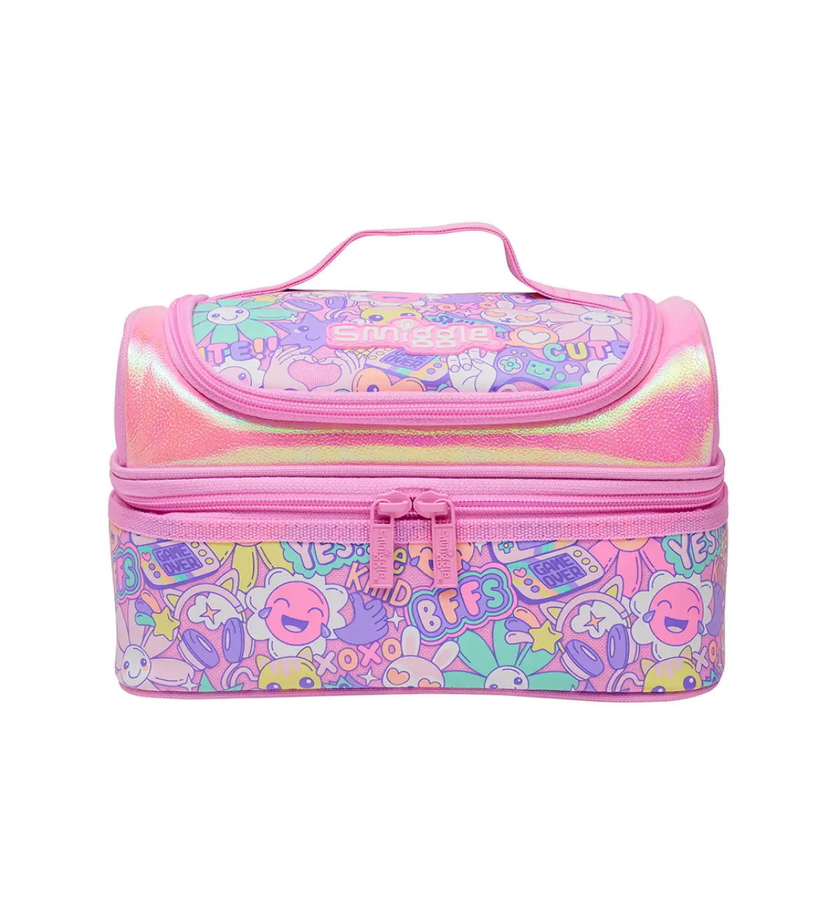 Smiggle Epic Adventures Double Decker Lunchbox Pink, 3Y+