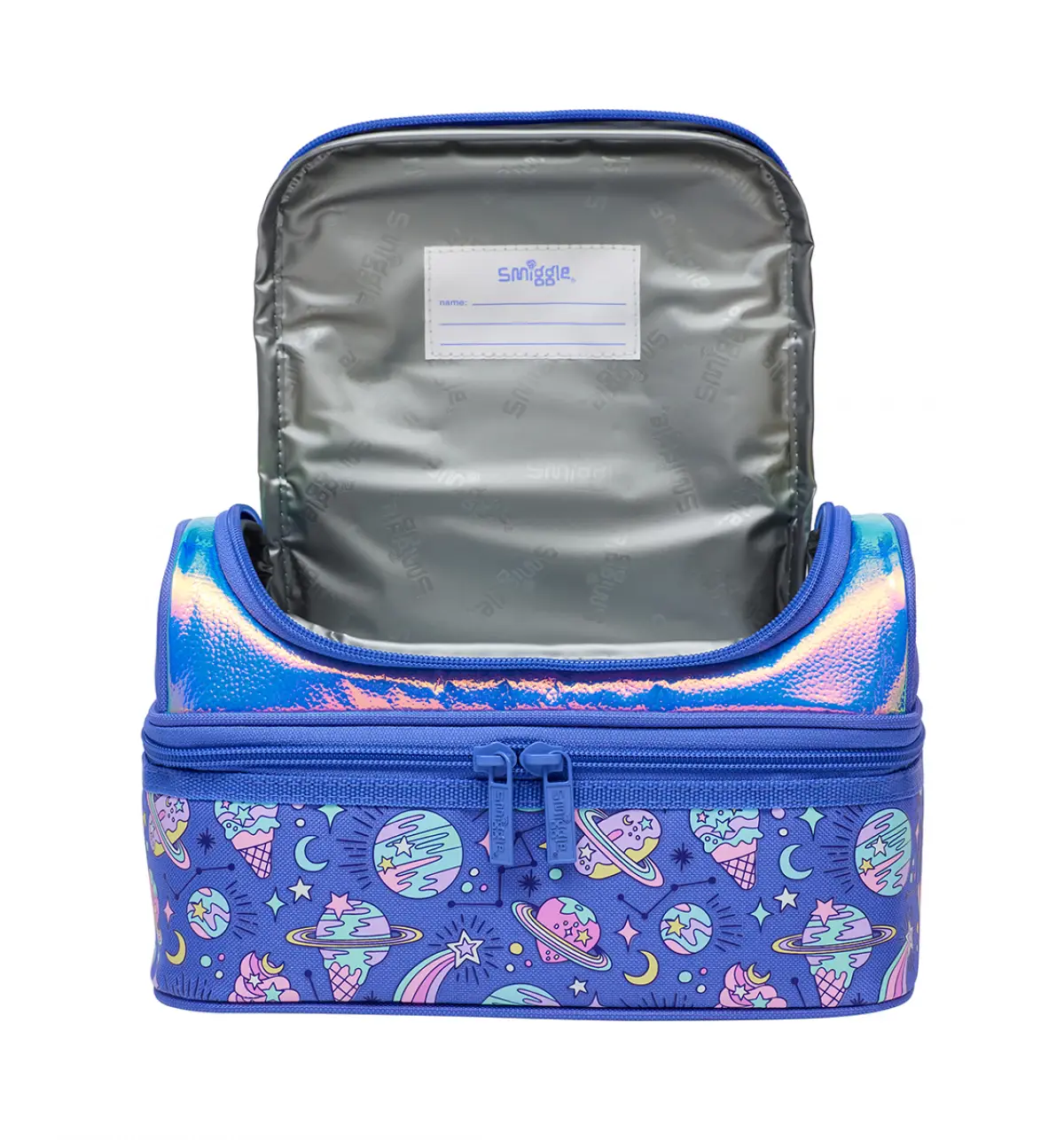 Smiggle Epic Adventures Double Decker Lunchbox Purple, 3Y+