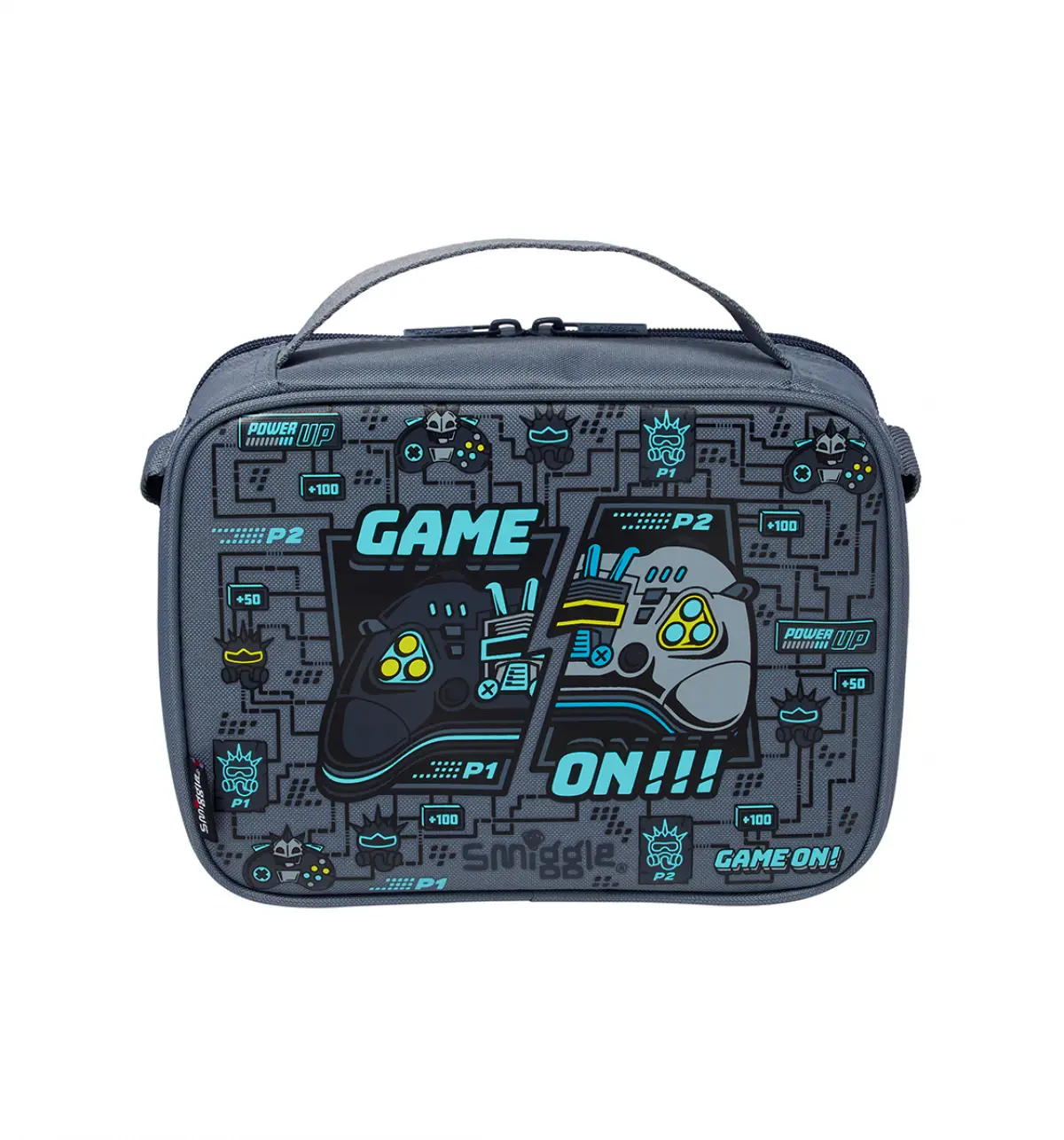 Smiggle Epic Adventures Oblong Attach Lunchbox Grey, 3Y+