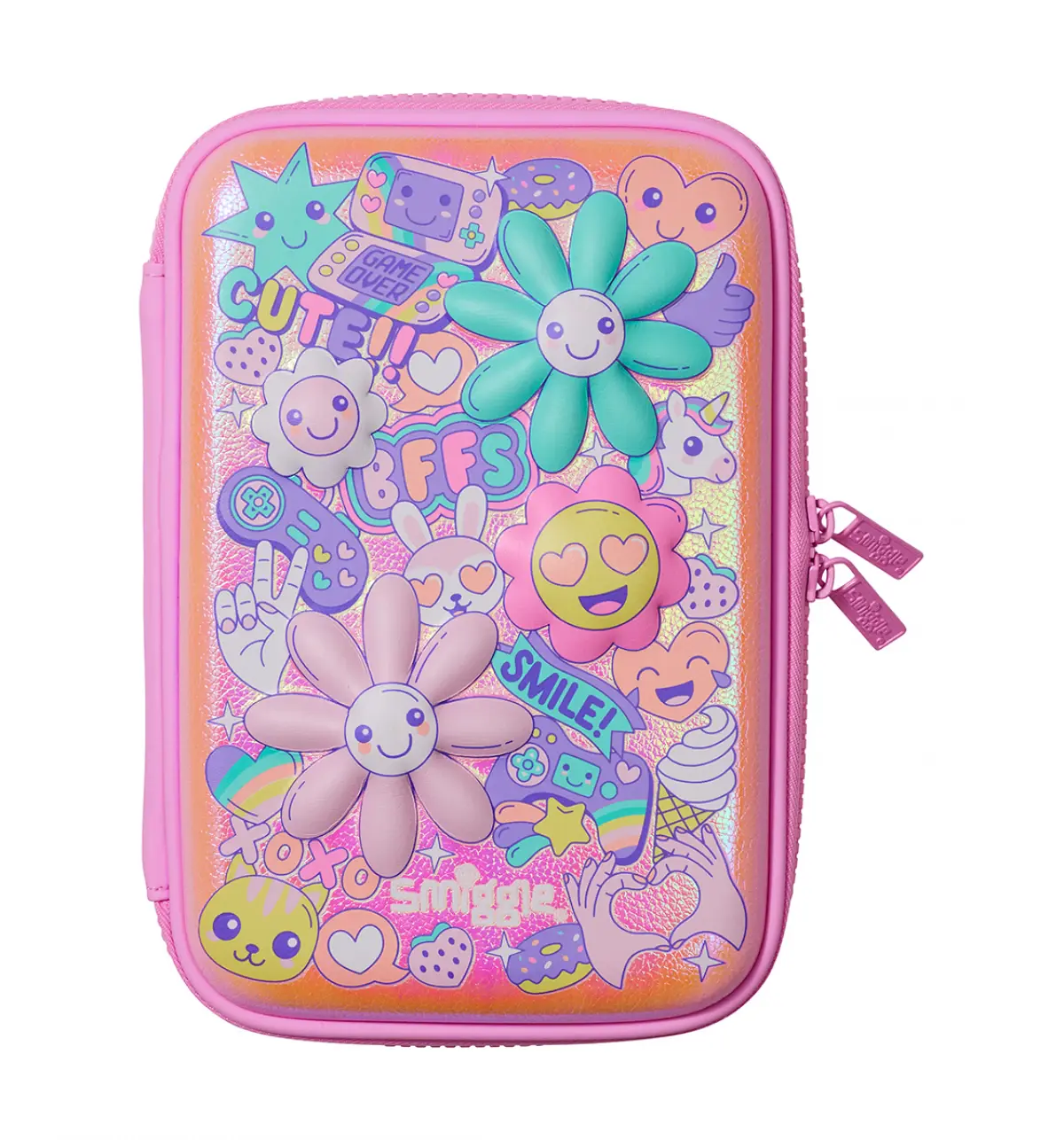 Smiggle Epic Adventures Hardtop Pencil Case Pink, 3Y+