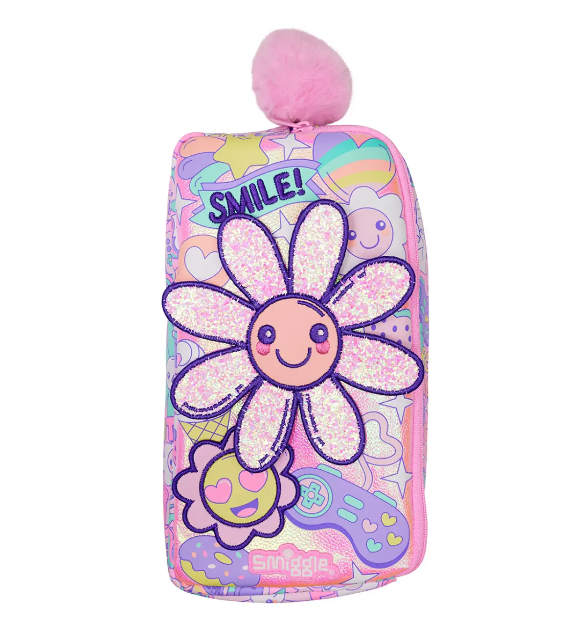 Smiggle Epic Adventures Character Pocket Pencil Case Pink, 3Y+