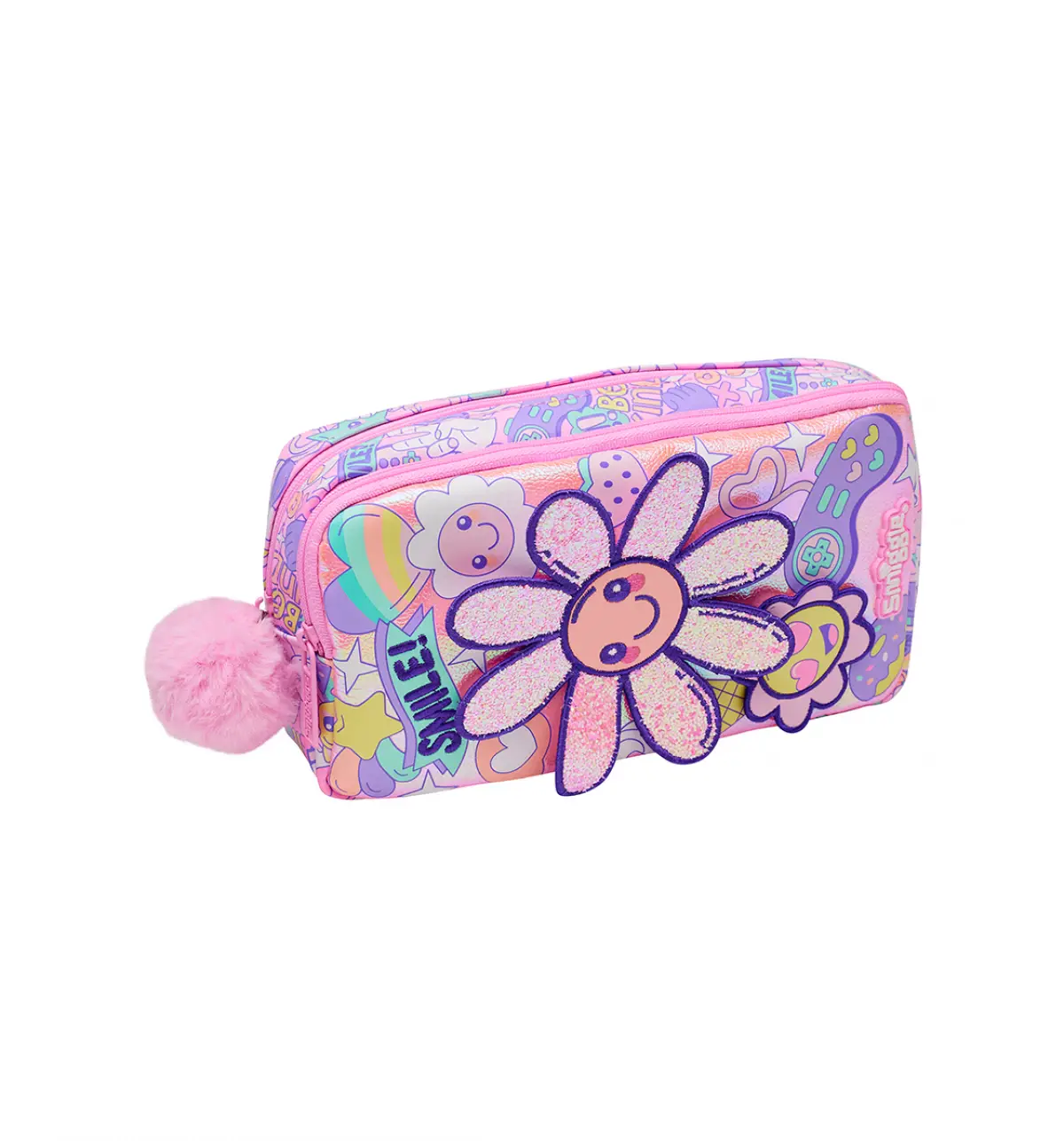 Smiggle Epic Adventures Character Pocket Pencil Case Pink, 3Y+