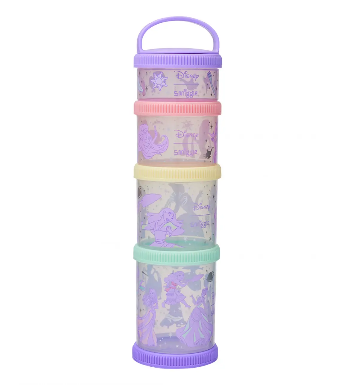 Smiggle Disney Princess Snack & Stack Lilac, 3Y+