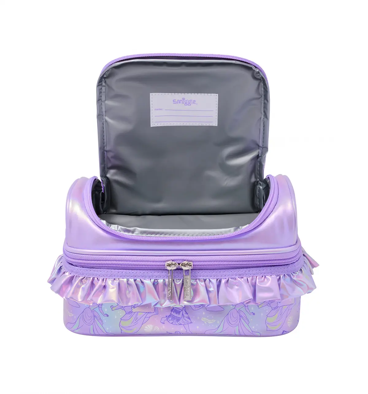 Smiggle Disney Princess Double Decker Lunchbox Lilac, 3Y+