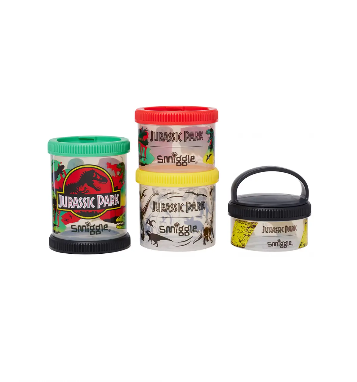 Smiggle Jurassic Park Snack & Stack Containers Black, 3Y+