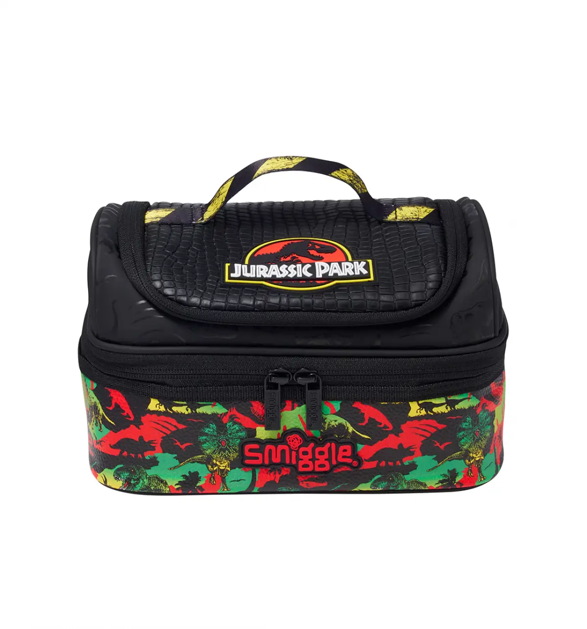 Smiggle Jurassic Park Double Decker Lunchbox Black, 3Y+