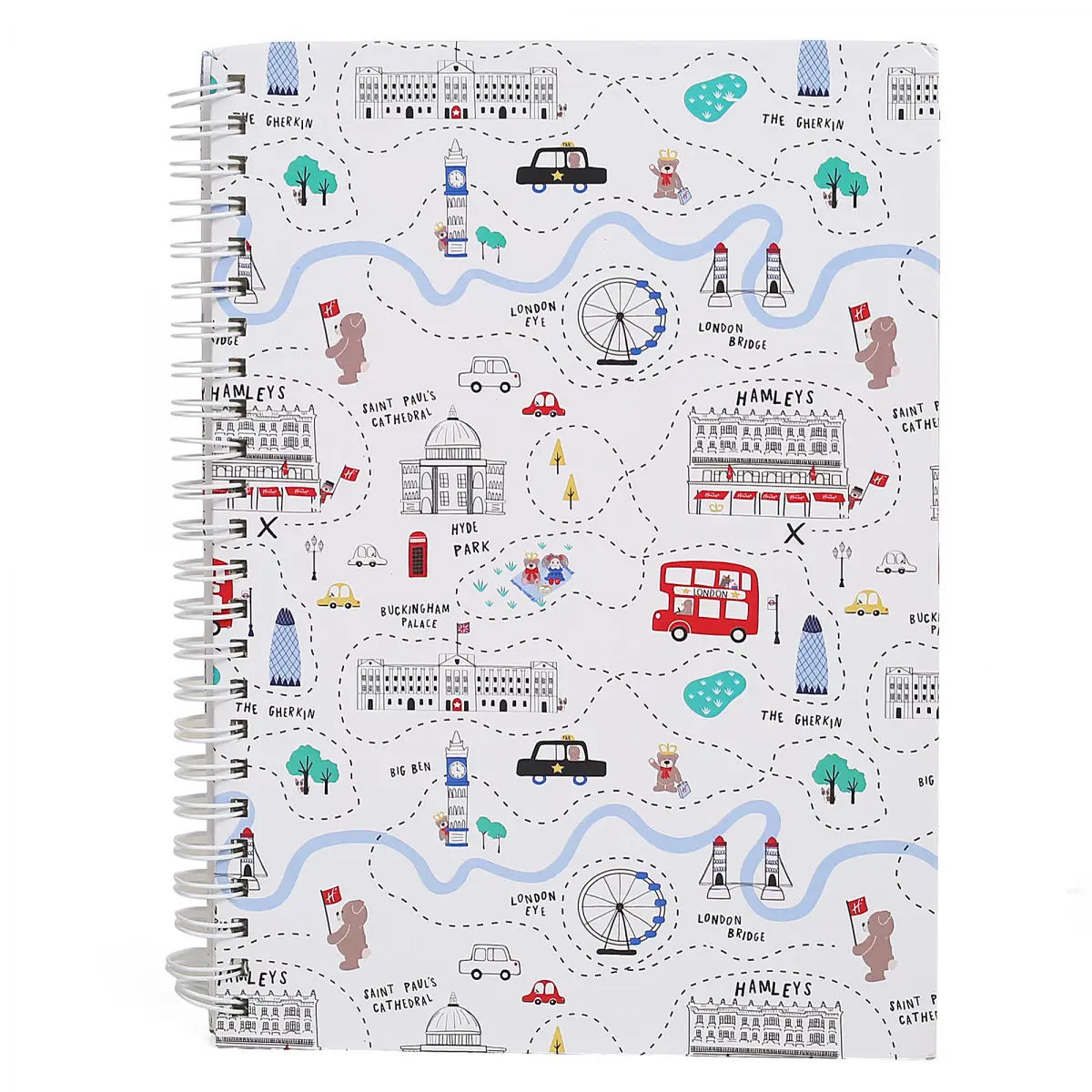 Hamleys White Wiro Map Rulled Notebook, 100PGs