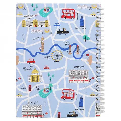 Hamleys Navy Blue Wiro Map Rulled Notebook, 100PGs