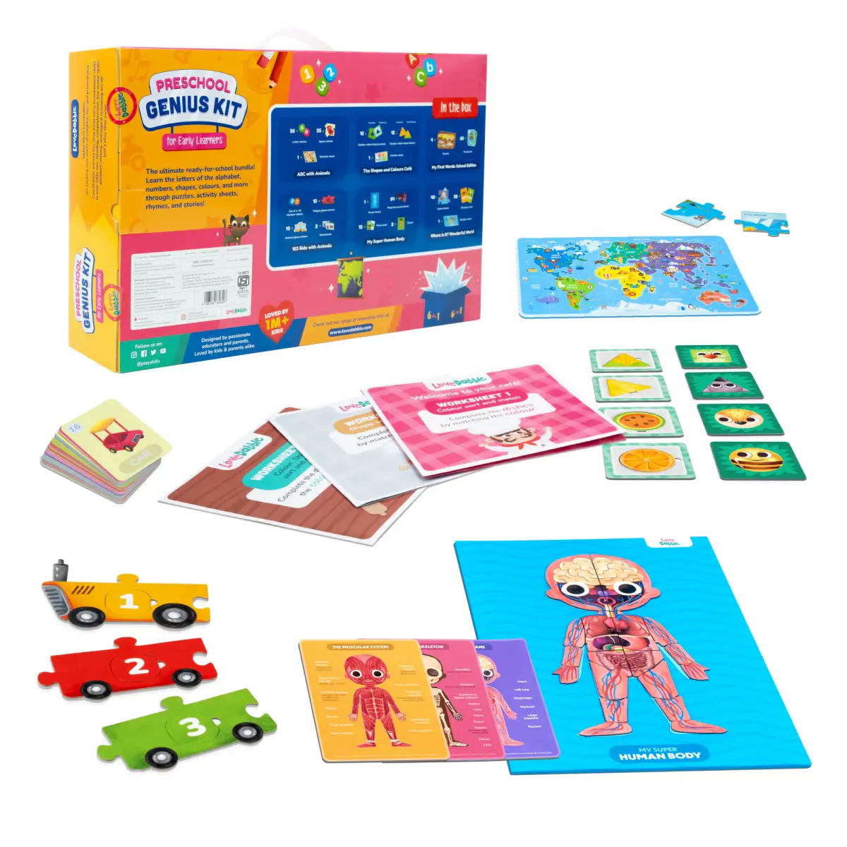 Bloomingo Preschool Genius Kit For Early Learners Puzzles For Toddlers And Kids, 2Y+