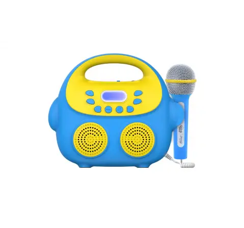 Hamleys SuperBuddy Karaoke Star K1 - Portable Karaoke Music Box with 2 Microphones & Magic Sound modes, Voice Recording, Vocal Suppression (Blue), 3Y+